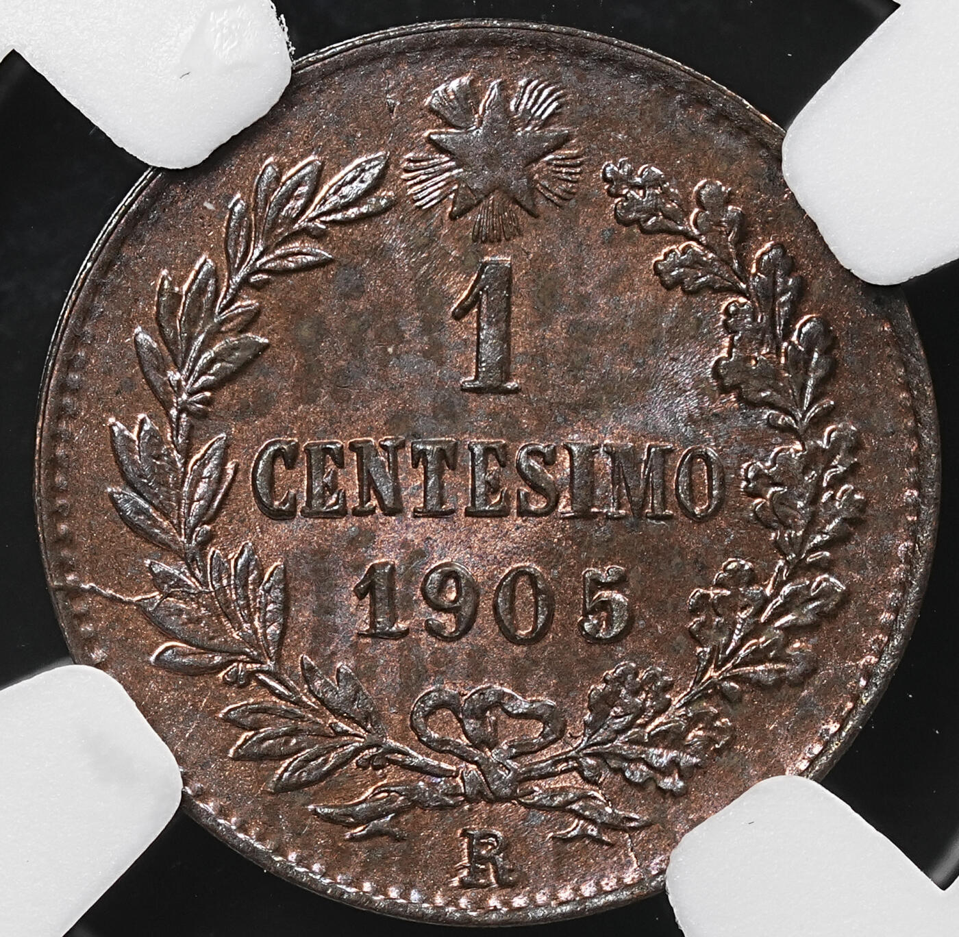 修遠堂世界钱币第九十一期 NGC MS63RB 1905年意大利1分铜币