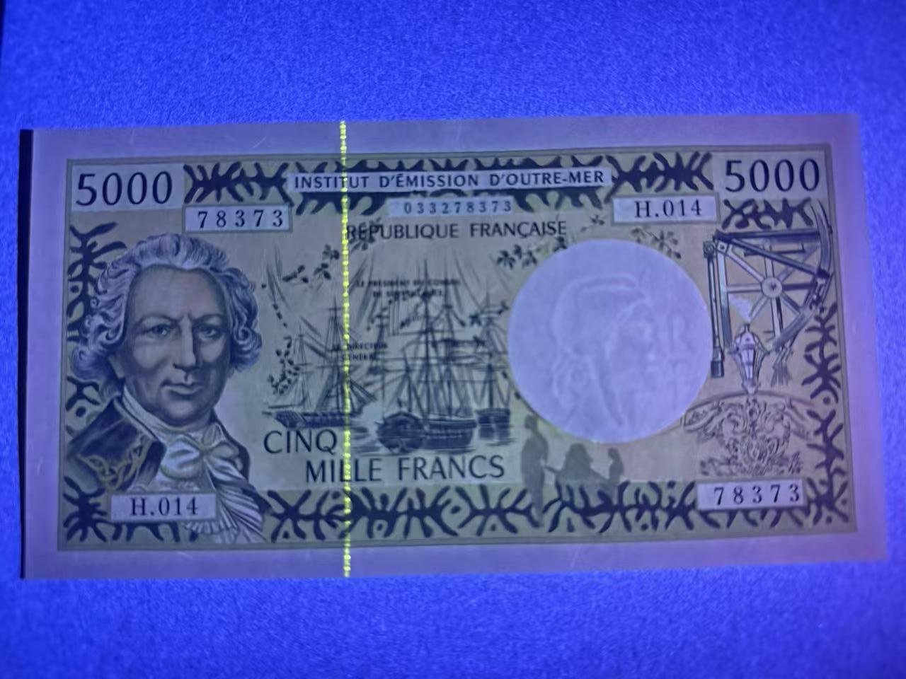 【礼羽收藏】🌏世界钱币拍卖第109期 法属太平洋 5000 非常精美大票面 全新unc 少见品种