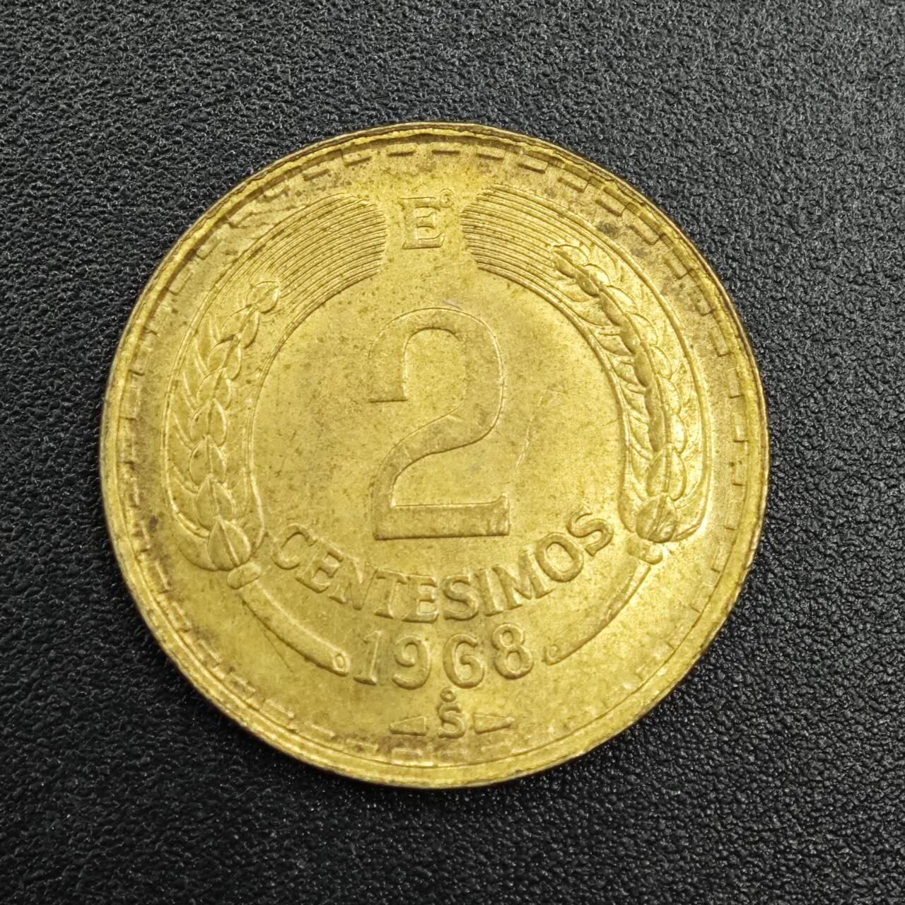 【淘币小摊】实时拍第七百七十九拍   散币场   满百包邮可预留二周 每周一统一发货   智利1968年2分铜币