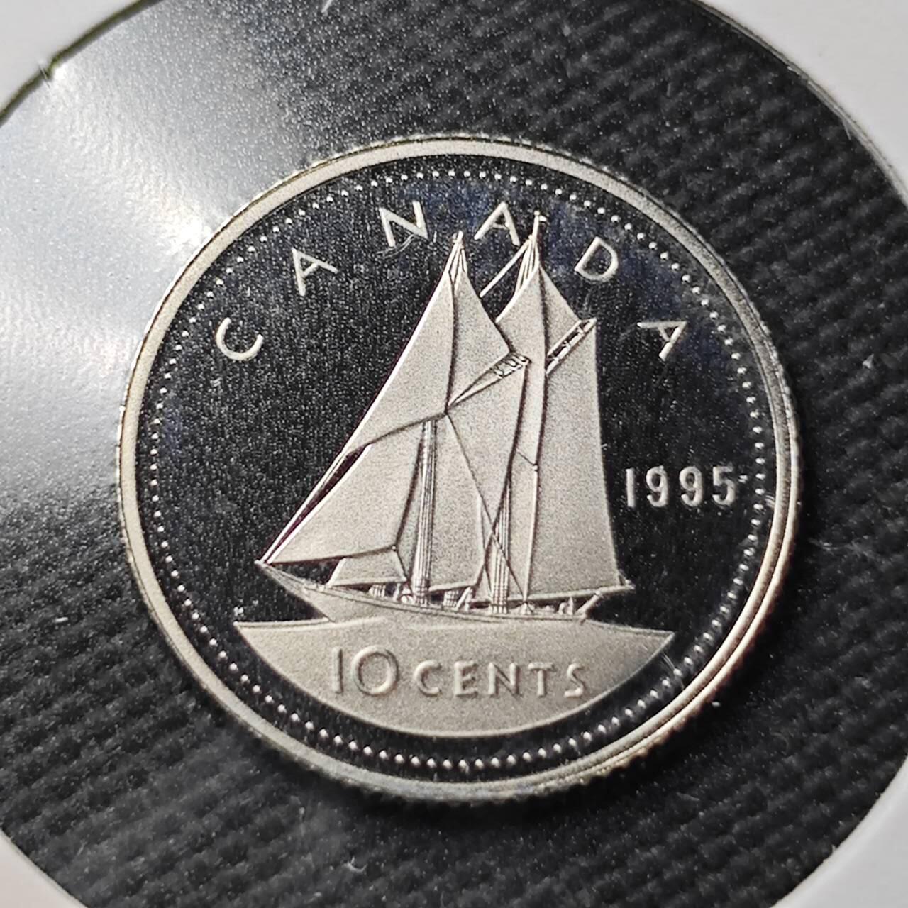 KK钱币收藏小铺  第361场  2月预留时间 周末发货  1995加拿大10分精制币