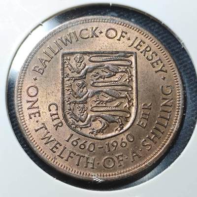 KK钱币收藏小铺  第360场  2月预留时间 周末发货 -  1960泽西1/12先令纪念币