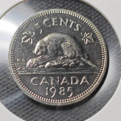 KK钱币收藏小铺  第361场  2月预留时间 周末发货 -  1985加拿大5分精制币