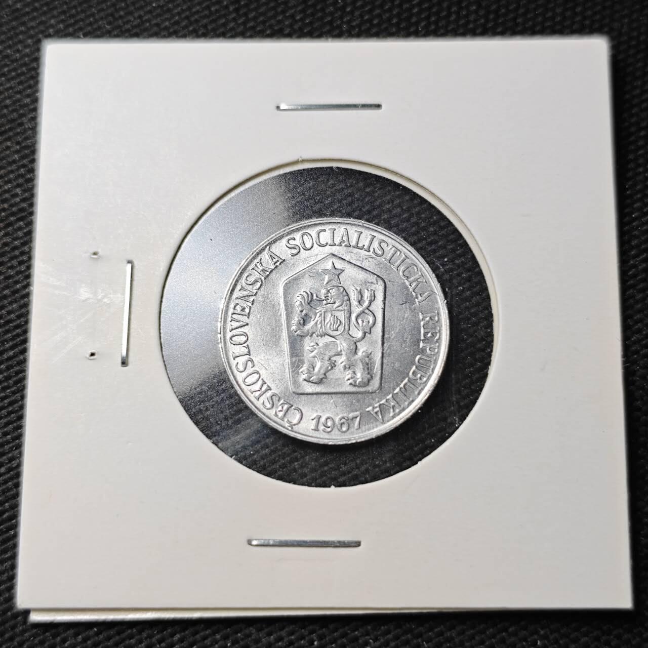 KK钱币收藏小铺  第361场  2月预留时间 周末发货  1967捷克斯洛伐克5赫勒