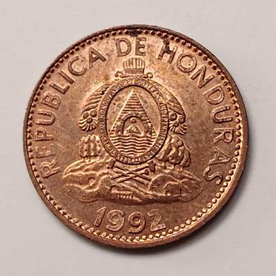 布加迪🐬～世界钱币(上海)🌾第 255 期 /  各国套币和散币 - 洪都拉斯🇭🇳 1992年 1分