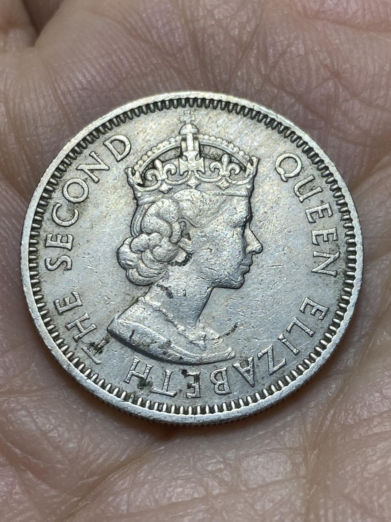 2025年第一百一十九场(总第一百四十五场）外国好品散币(免佣金) 英属加勒比领地1955年25分(伊丽莎白二世青年带冠，首发年)