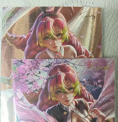 花开卡拍第45期（11月2号周日截拍，品控勿拍!!!拍品不寄存，运费5元，自制卡难免瑕疵，可能存在轻微撞角爆边等出厂瑕疵，品控介意勿拍！） - 藏无缺满赠卡，鬼灭之刃 甘露寺 制服+清凉 2张 粗闪