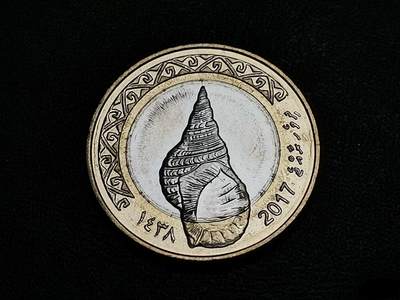 世界各国普、纪币捡漏专场(第十七场) - 2017年马尔代夫海螺2拉菲亚双金属币全新闪亮