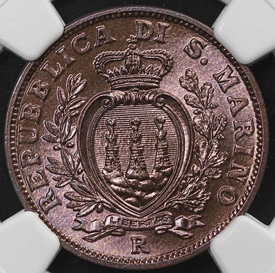 修遠堂世界钱币第九十一期 - NGC MS64RB 1938年圣马力诺10分铜币