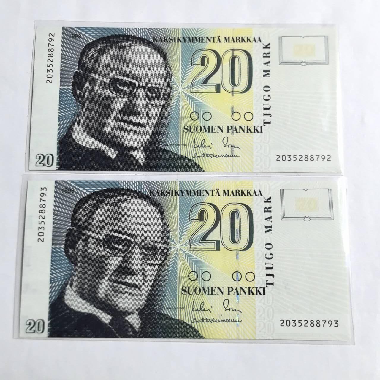 各国外币第96期 品种好大部分全新 芬兰20马克 全新连号