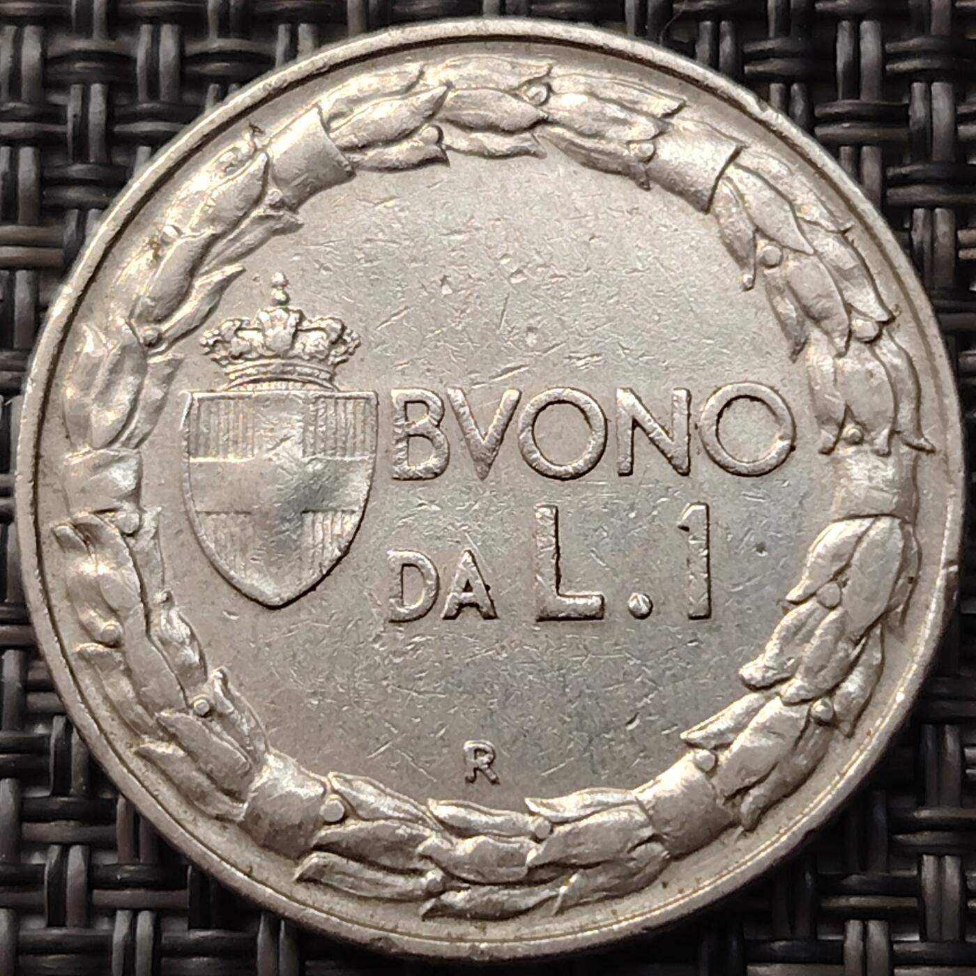 布加迪🐬～世界钱币(上海)🌾第 255 期 /  各国套币和散币 意大利🇮🇹 1924年 1里拉镍币 26.5mm