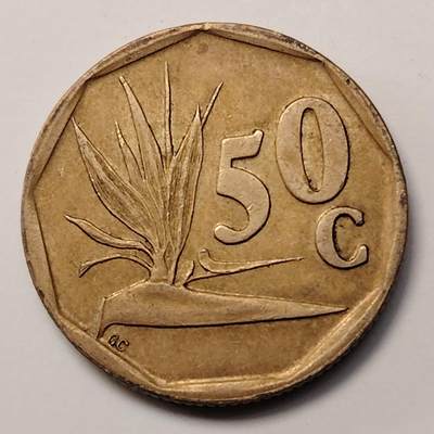 布加迪🐬～世界钱币(上海)🌾第 255 期 /  各国套币和散币 - 南非🇿🇦 1994年 50分