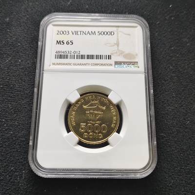 【全场包邮】纯粹捡漏拍473场（免费代拍第10场） - 越南2003年二版流通币5000盾-NGC MS65