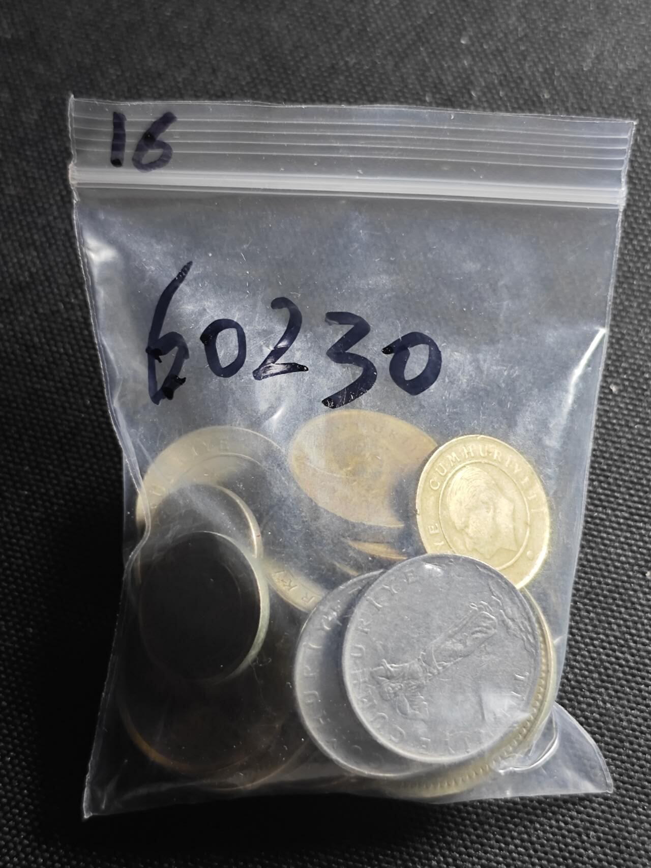 KK钱币收藏小铺  第360场  2月预留时间 周末发货  土耳其散币一组16枚