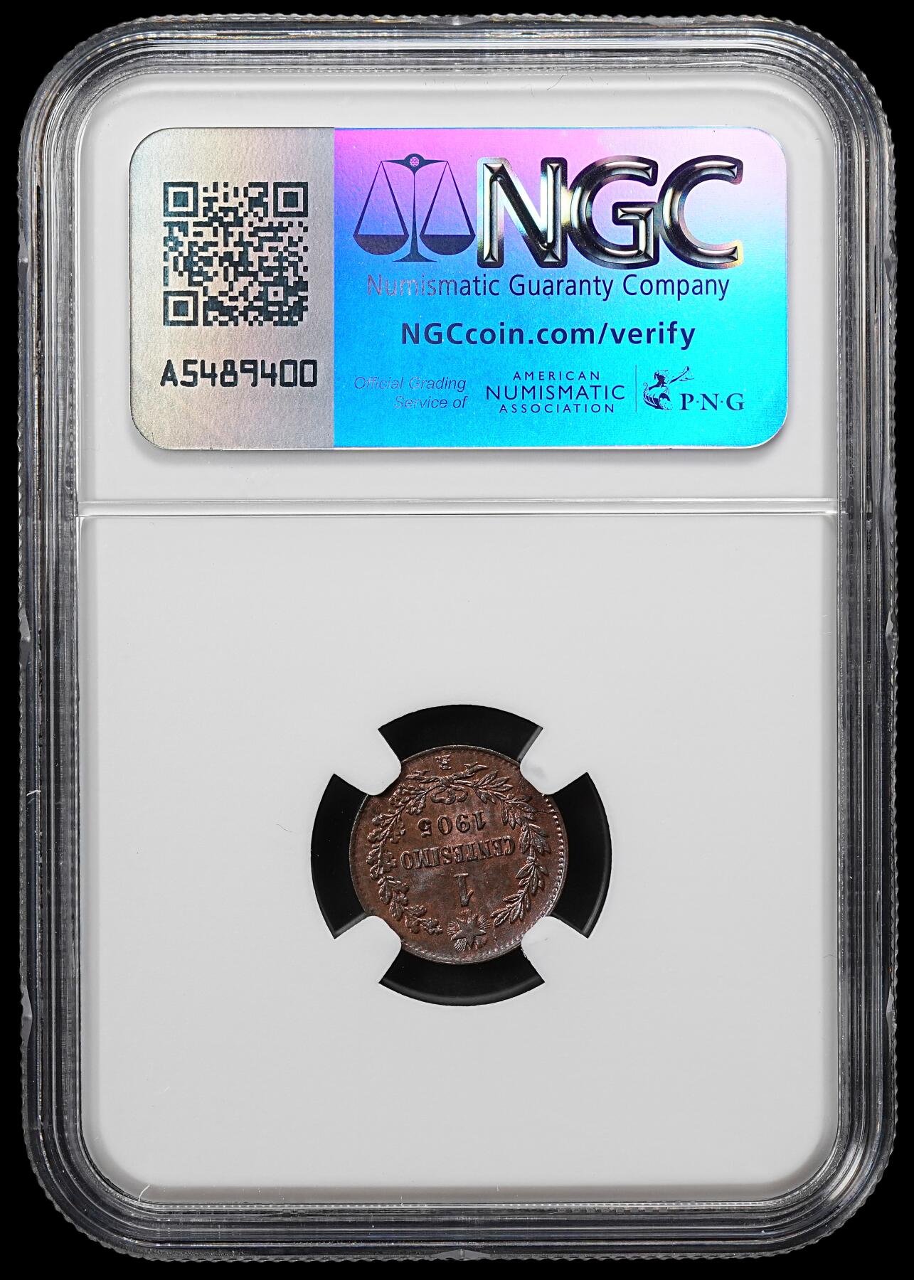 修遠堂世界钱币第九十一期 NGC MS63RB 1905年意大利1分铜币