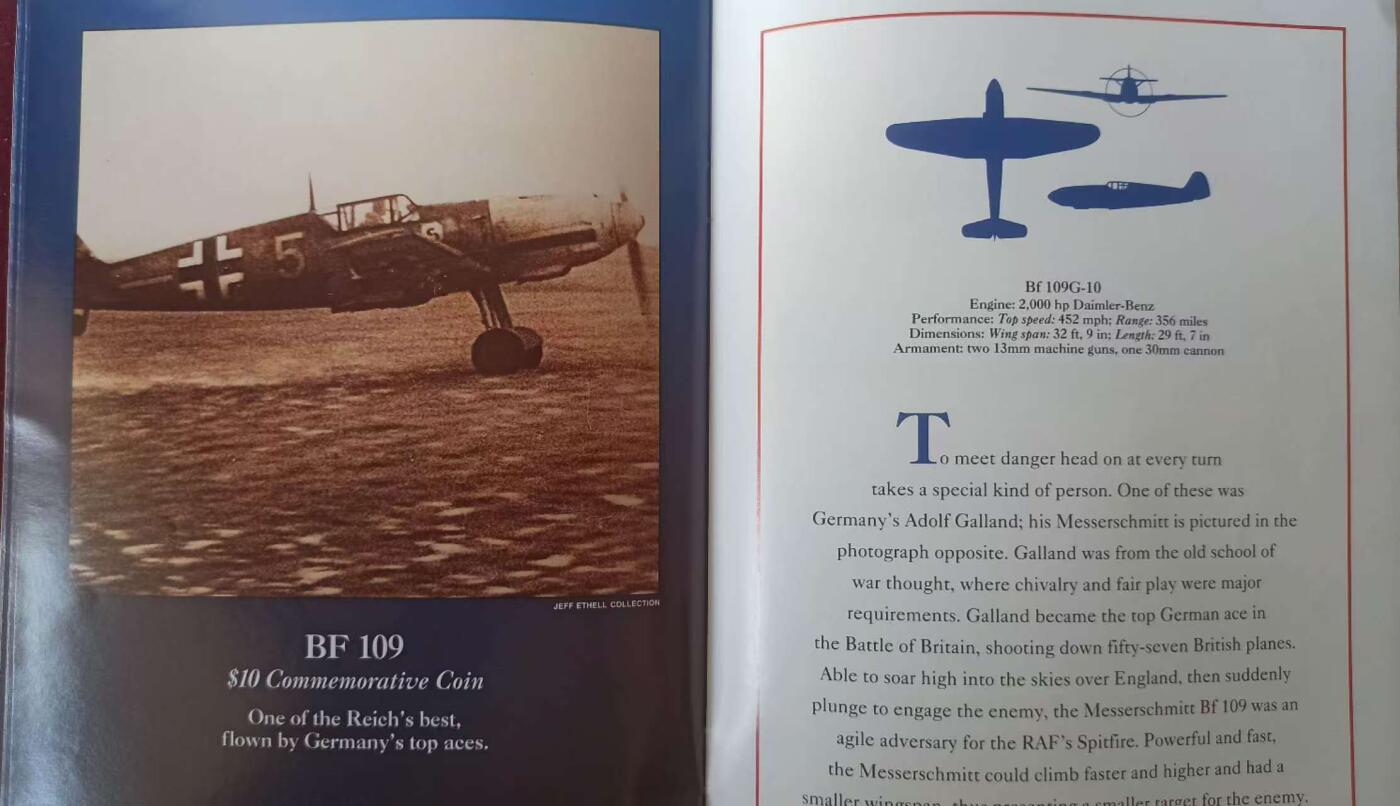 ❤️【币观天下】❤️ 第329期钱币拍卖- 2025.10.31周五晚上6点半场-长期征集拍品 马绍尔群岛二战飞机24枚大套 包含野马、闪电、喷火、飓风、bf109、零战等二战名机，带证书和具体介绍每种飞机一本册子。面值10悬