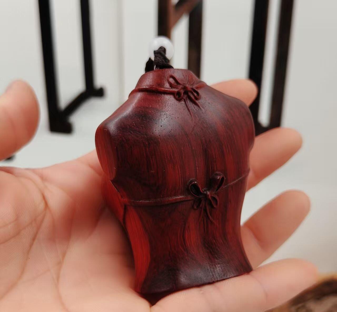 听雨轩（12） 酸枝木雕手把件 逢凶化吉 原木原色无漆实木
