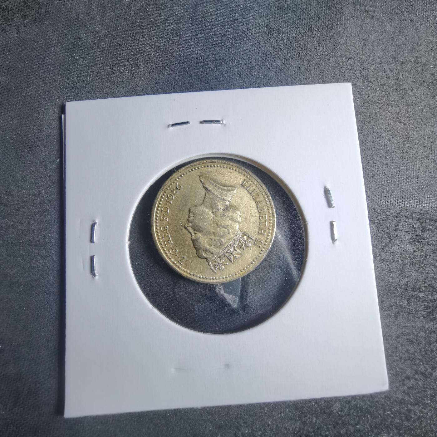 沼泽如烟--第885场 英国1986年1便士金色镀层