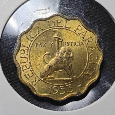 KK钱币收藏小铺  第360场  2月预留时间 周末发货 -  1953巴拉圭15分