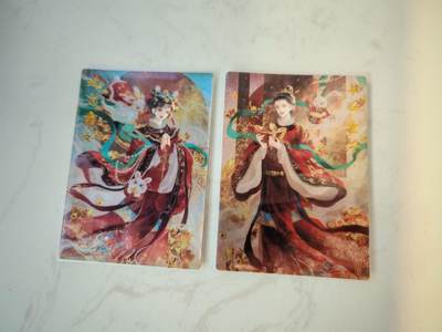 小怪兽卡牌第四十七期 （收拍品  不寄存 消费就送随机裸卡） - 星辰墨夜 进宝童女 善财童子镜面闪一对