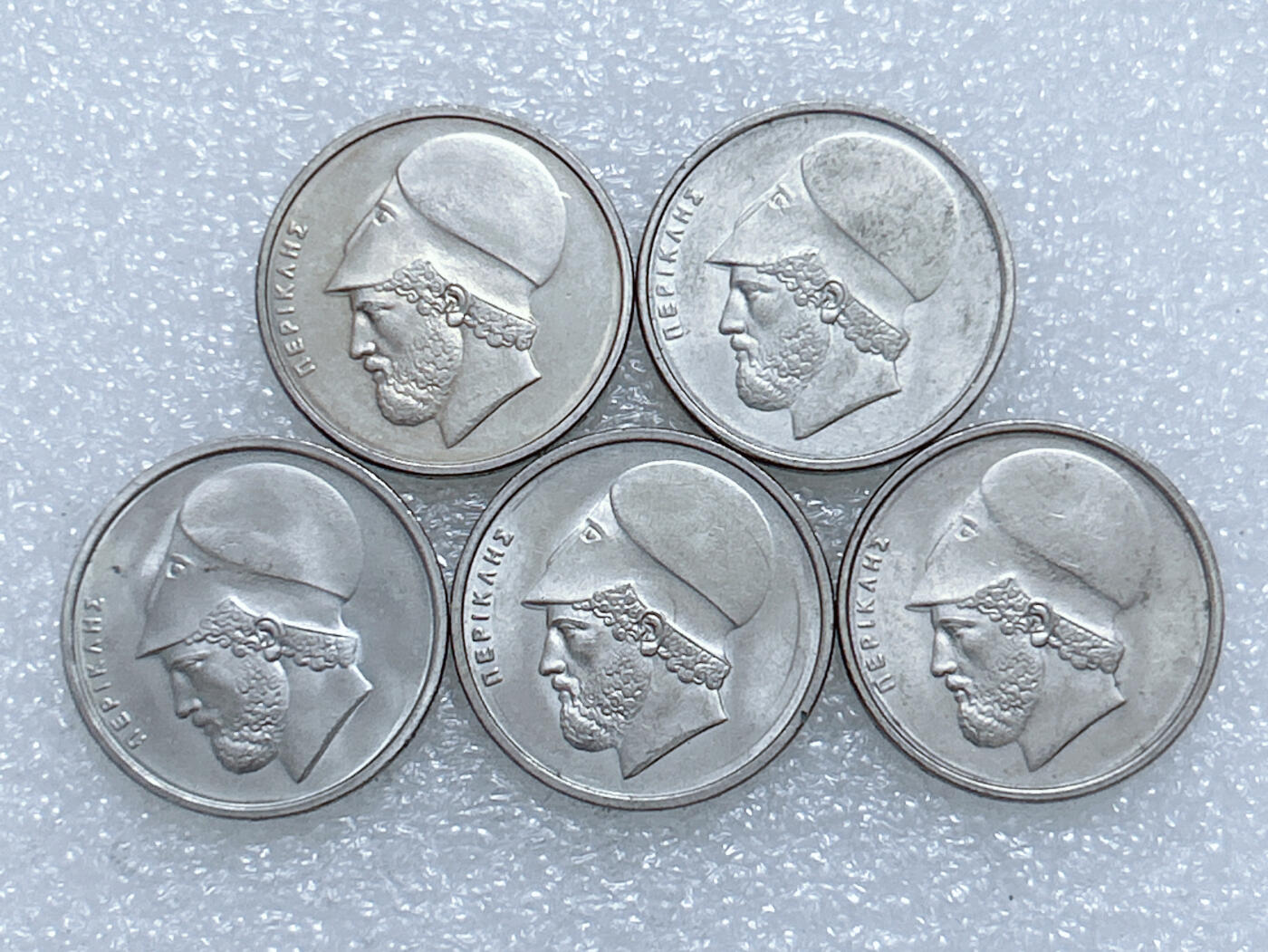 第一海外回流一元起拍收藏 散集专场  第260期 希腊20德拉克马硬币5枚 原光好品