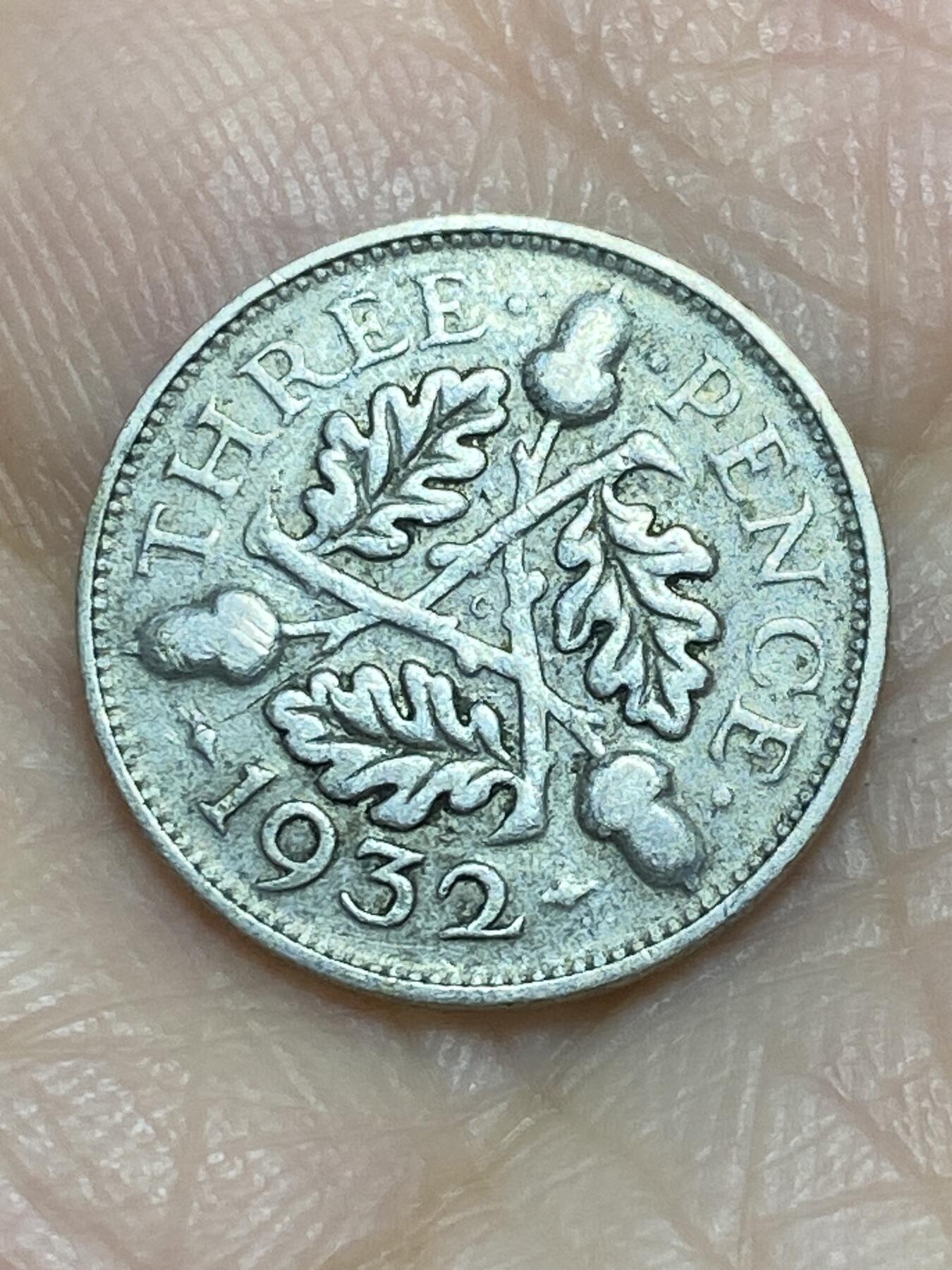 2025年第一百二十场(总第一百四十六场）外国好品散币(免佣金) 英国🇬🇧1932年3便士银币(乔治五世第三版，500银)