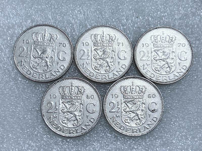 第一海外回流一元起拍收藏 散集专场  第260期 - 荷兰2.5盾硬币 朱丽安娜 5枚