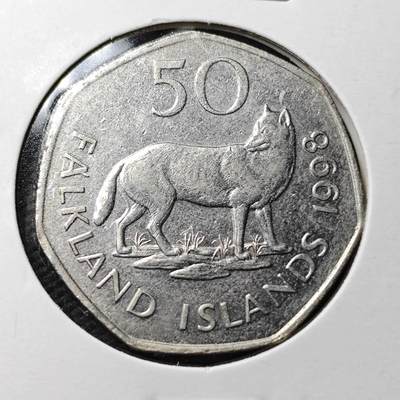 KK钱币收藏小铺  第361场  2月预留时间 周末发货 -  1998福克兰群岛50分