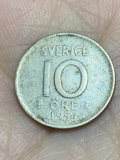 2025年第一百二十场(总第一百四十六场）外国好品散币(免佣金) - 瑞典🇸🇪1954年10欧尔银币(古斯塔夫六世第一版，前期TS标)