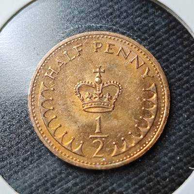 KK钱币收藏小铺  第362场  2月预留时间 周末发货 - 1983英国半便士铜币 好品 