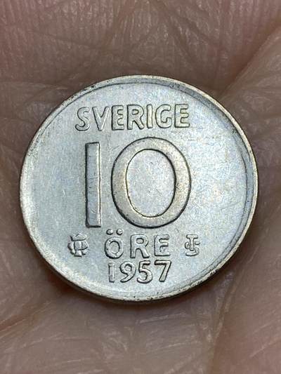 2025年第一百二十场(总第一百四十六场）外国好品散币(免佣金) - 瑞典🇸🇪1957年10欧尔银币(古斯塔夫六世第一版，前期，TS标)