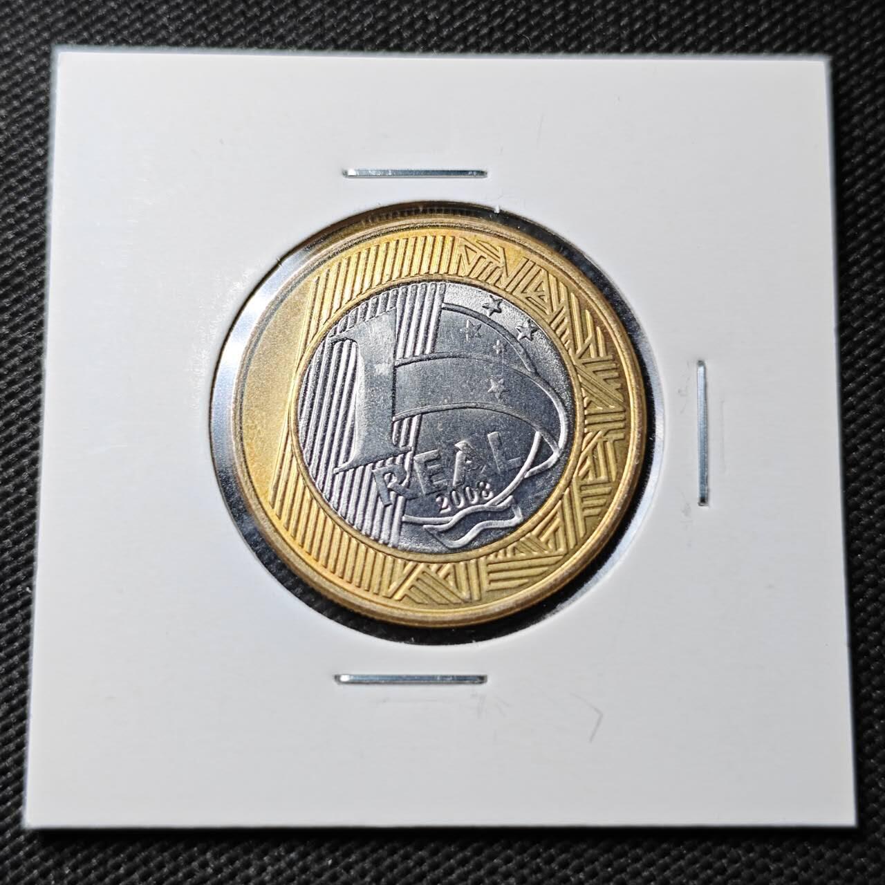 KK钱币收藏小铺  第361场  2月预留时间 周末发货  巴西1瑞尔双色币