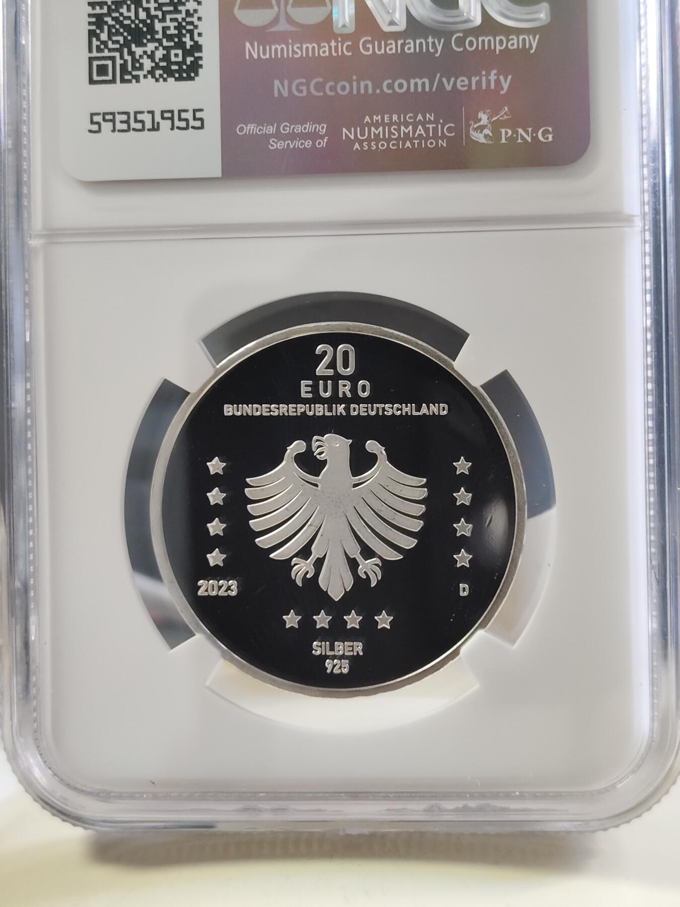 第180期拍卖【长期征集拍品】【北京币展专场】 德国2023年席卡德机械式计算器发明400周年精制纪念银币NGC-PF69,925银，18克