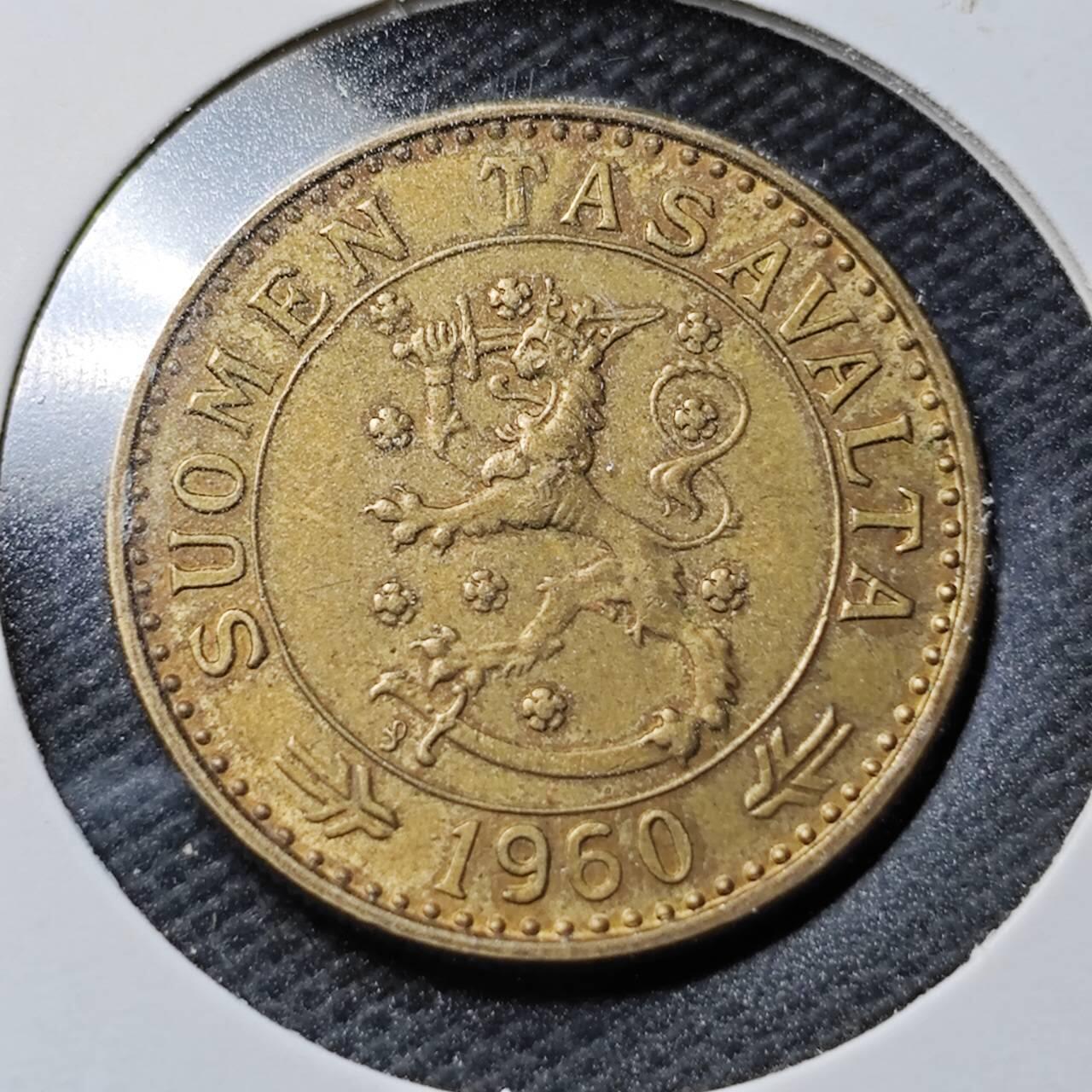 KK钱币收藏小铺  第361场  2月预留时间 周末发货  1960芬兰20分