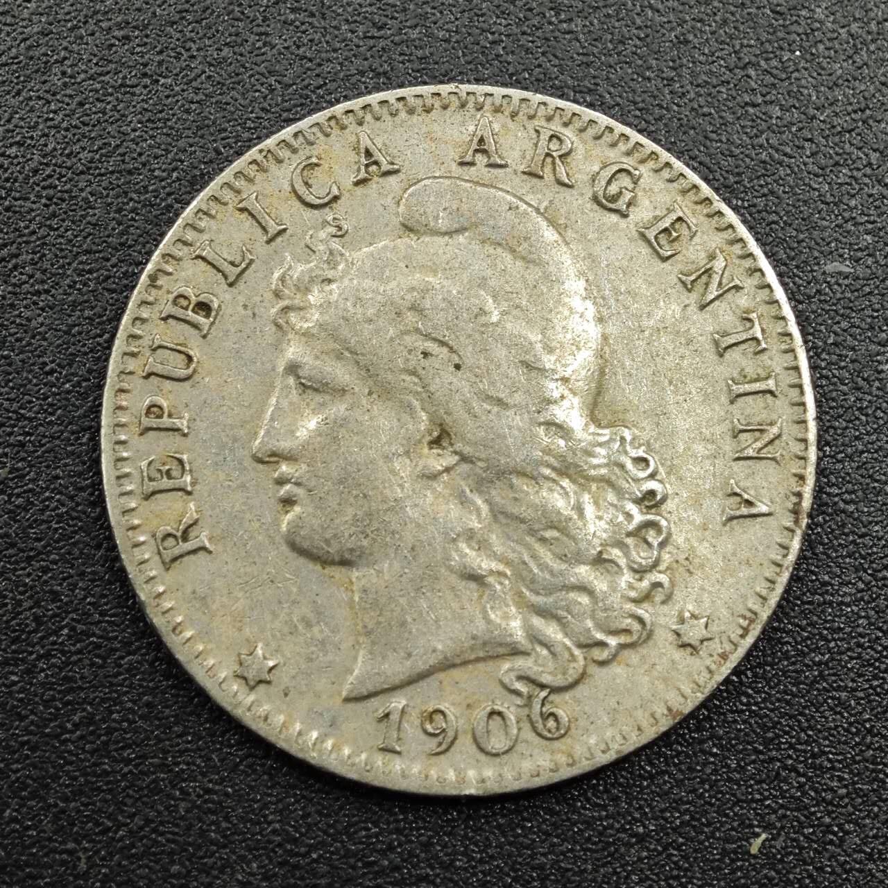 【淘币小摊】实时拍第七百八十一拍   散币场   满百包邮可预留二周 每周一统一发货   阿根廷1906年20分镍币