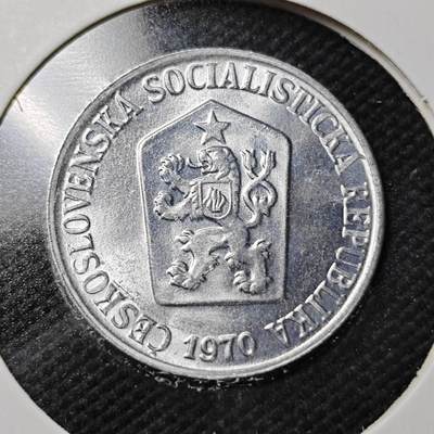 KK钱币收藏小铺  第362场  2月预留时间 周末发货 - 1970捷克斯洛伐克5赫勒 好品 