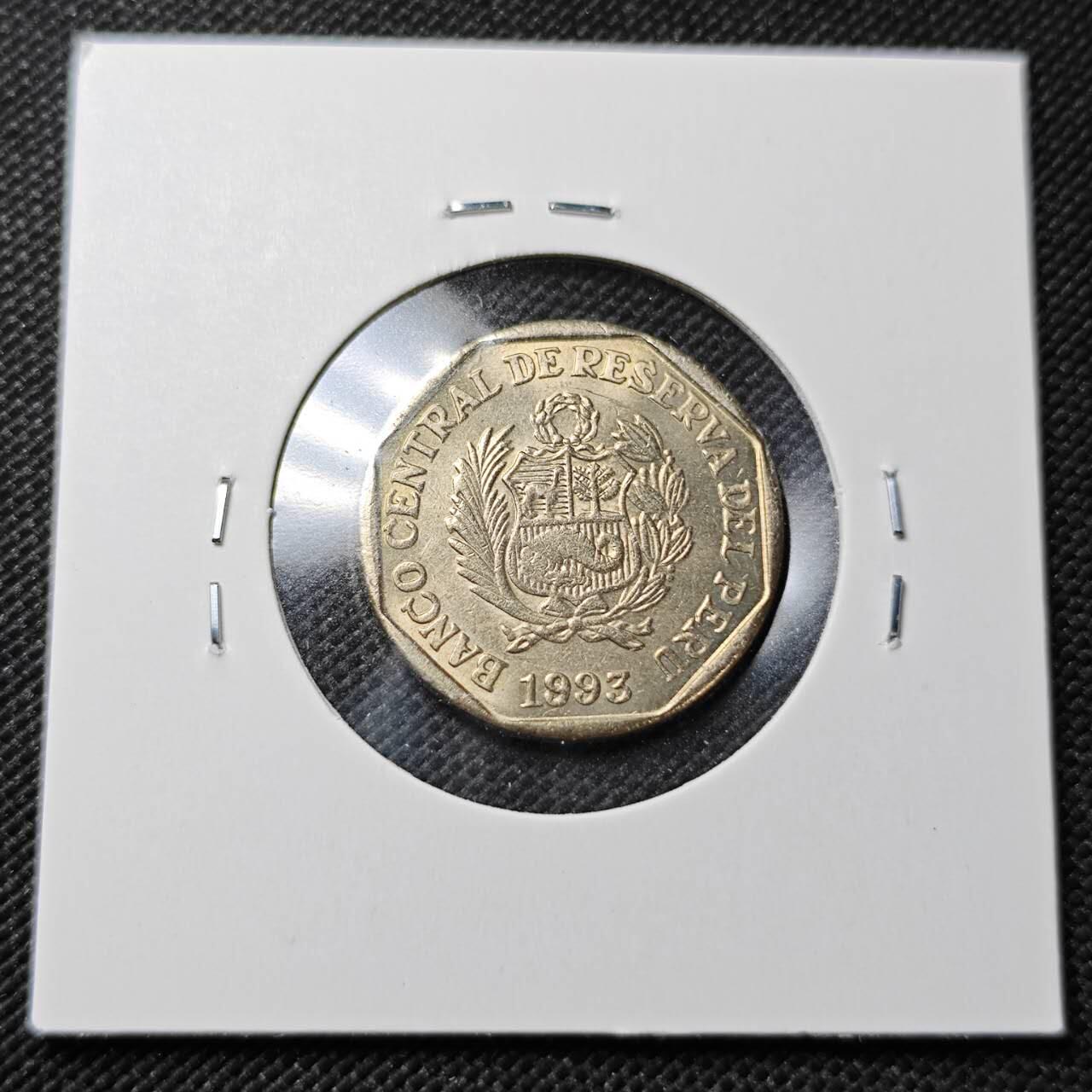 KK钱币收藏小铺  第362场  2月预留时间 周末发货  1993秘鲁50索尔