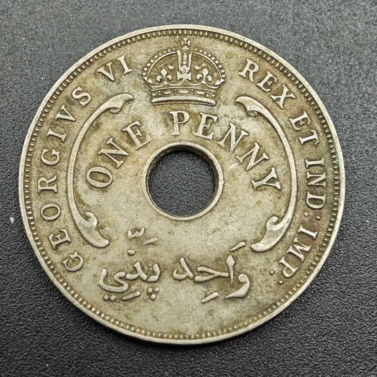 【淘币小摊】实时拍第七百八十一拍   散币场   满百包邮可预留二周 每周一统一发货   英属西非1941年乔治六世1便士镍币