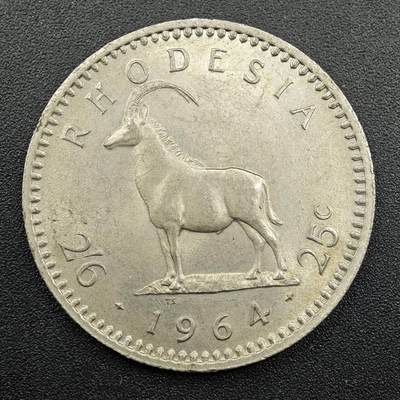 【淘币小摊】实时拍第七百八十一拍   散币场   满百包邮可预留二周 每周一统一发货   - 罗德西亚1964年25分镍币