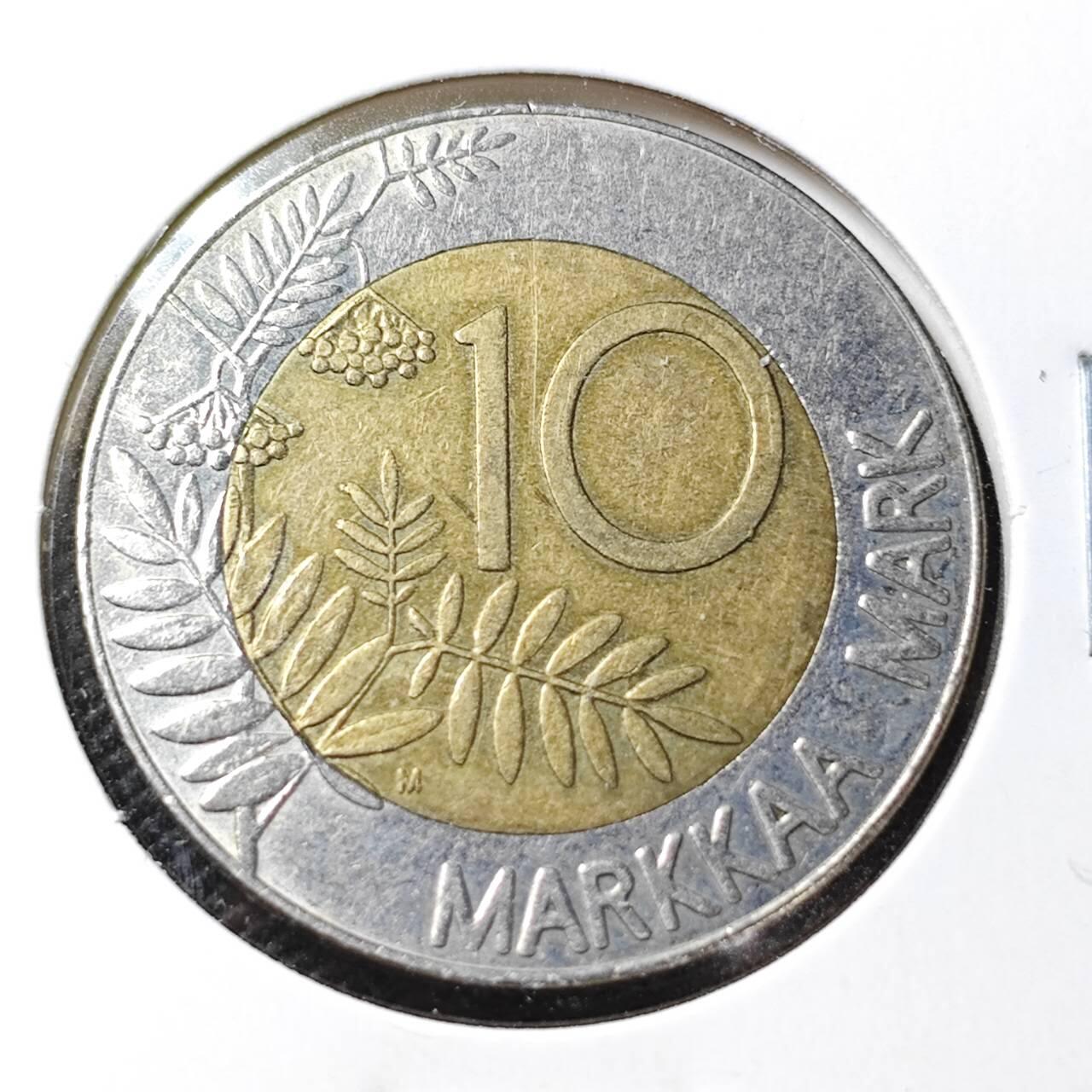 KK钱币收藏小铺  第362场  2月预留时间 周末发货 芬兰10马克双色币 