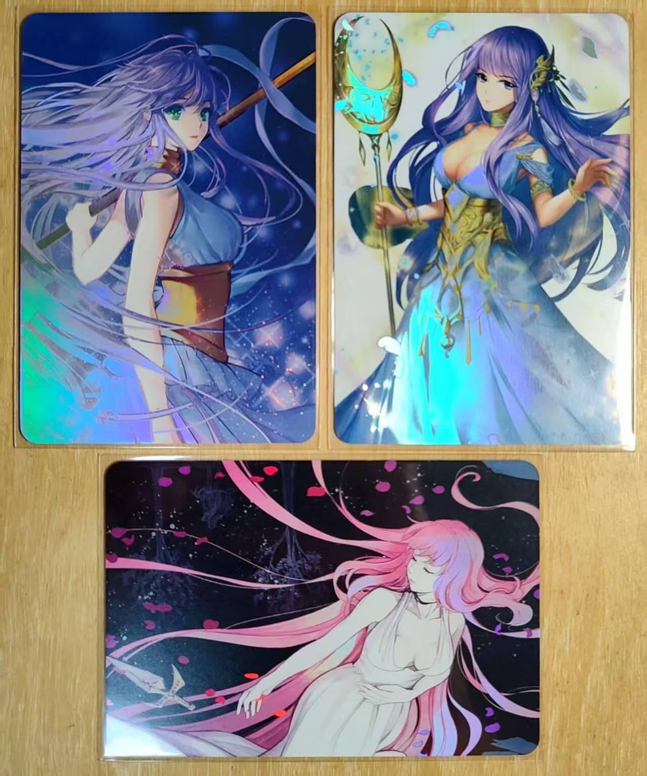 龙虎卡牌第六一场 （无佣金，单场满200元包邮，欢迎送拍） 彩闪3张 疾风卡牌 圣斗士系列-雅典娜 一套