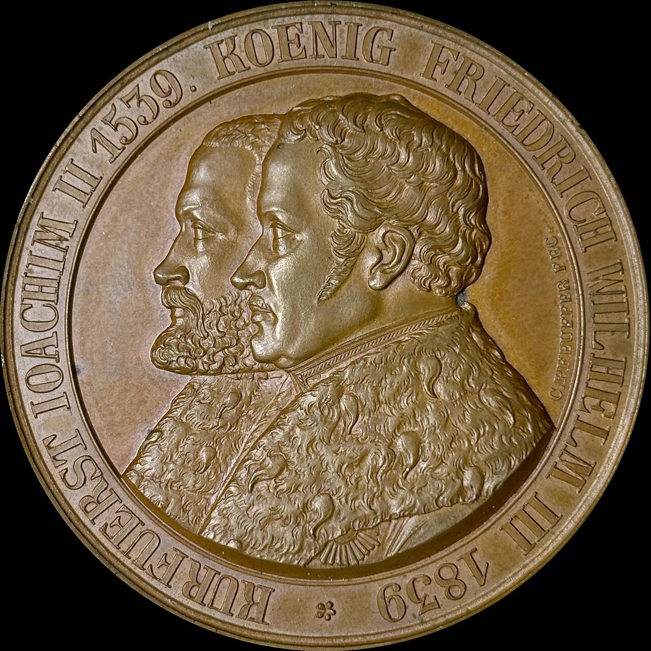 【雨安】【世界币章112-113期】周五/周六 两场连拍 2025-10-31 周五 19:30 保真 8秒倒数自动落锤 高效拍卖  [章] Germany 章 德国 1839年 宗教改革 铜章 56.5克, 45mm