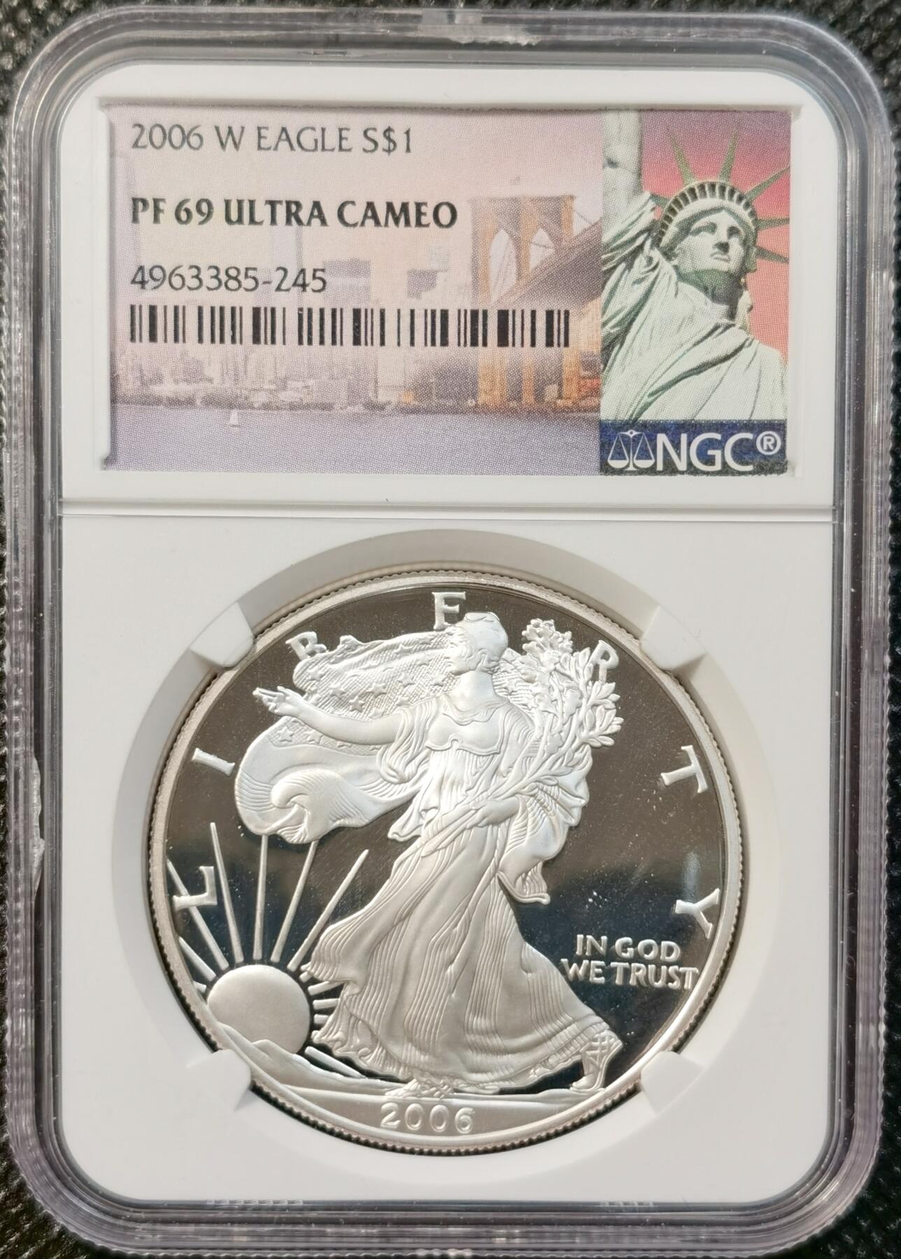 甄臻铺-世界币章拍卖（第37期），送拍享返佣金等优惠多多 NGC-PF69UC 2006美国一美元行走女神精制银币