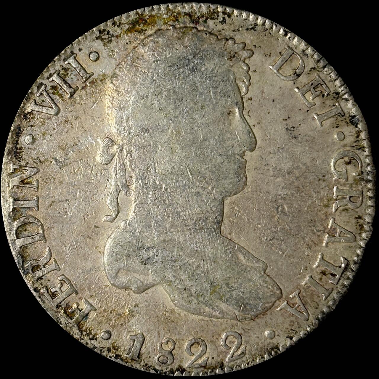 【雨安】【世界币章112-113期】周五/周六 两场连拍 2025-10-31 周五 19:30 保真 8秒倒数自动落锤 高效拍卖  [裸币各国] Spanish Mexico 西属墨西哥 斐迪南七世 8里亚尔 双柱 1822年