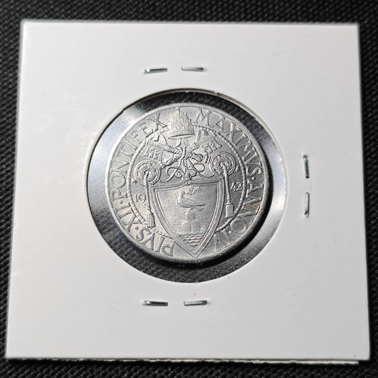 KK钱币收藏小铺  第361场  2月预留时间 周末发货  1942梵蒂冈50分 好品