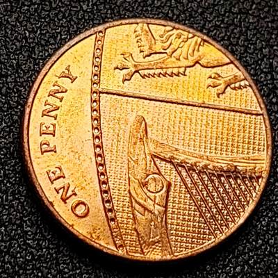 泉币菌-第121场-精品福利场 - 2015年英国1便士镀铜硬币 女王 狮腿版  20毫米