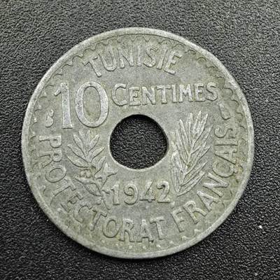 【淘币小摊】实时拍第七百八十一拍   散币场   满百包邮可预留二周 每周一统一发货   - 突尼斯1942年10分锌币