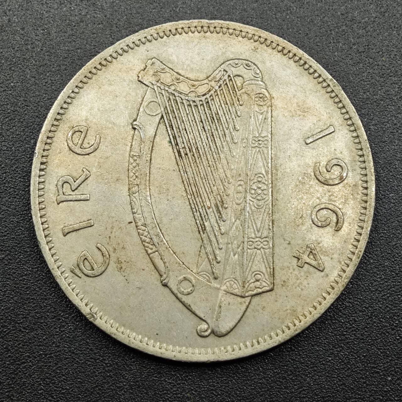 【淘币小摊】实时拍第七百八十一拍   散币场   满百包邮可预留二周 每周一统一发货   爱尔兰1964年半克朗镍币