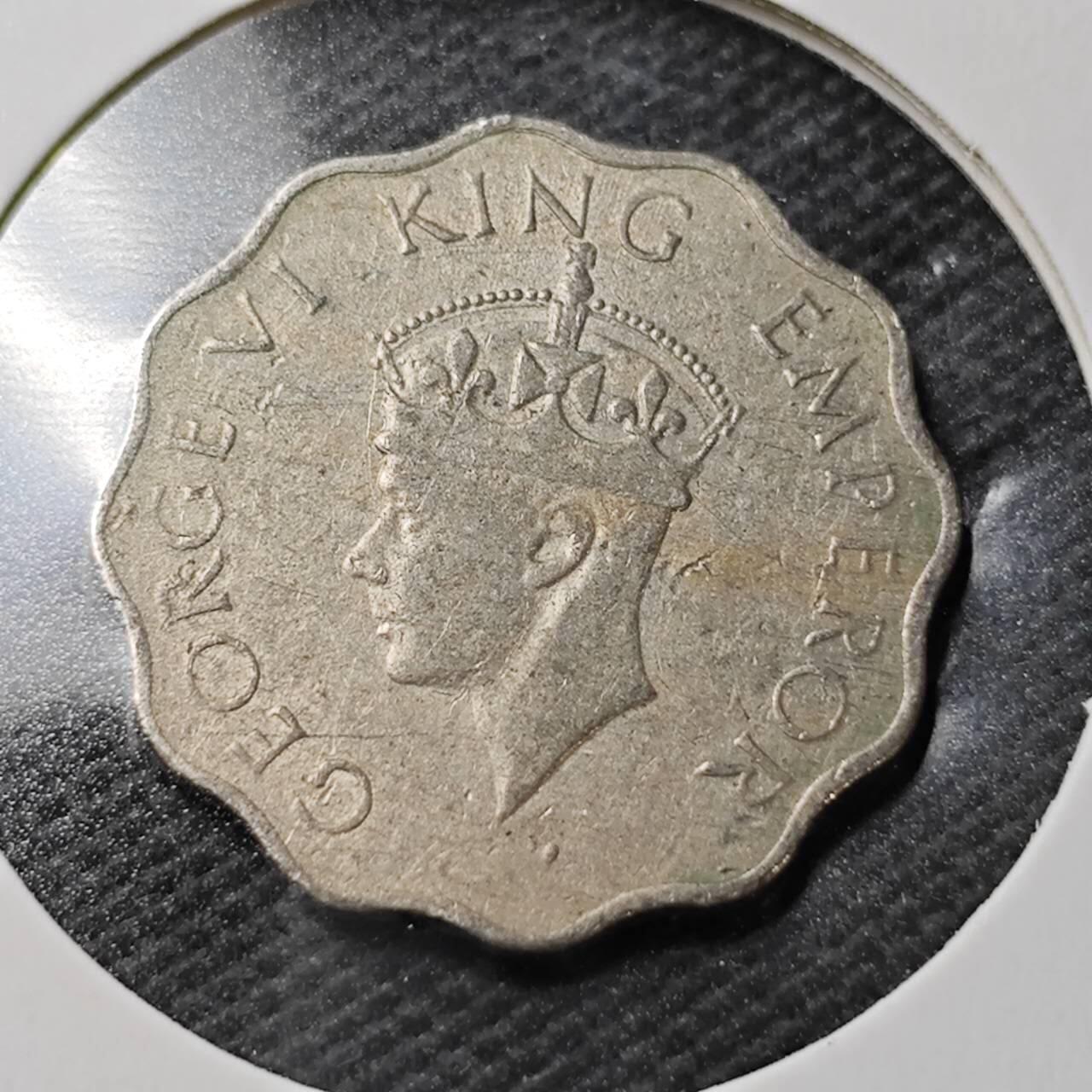 KK钱币收藏小铺  第361场  2月预留时间 周末发货  1946英属印度1安娜镍币