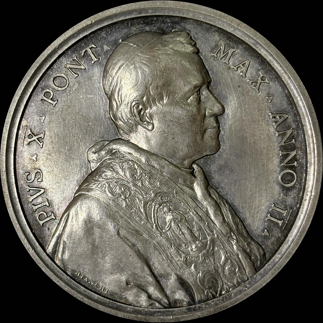 【雨安】【世界币章112-113期】周五/周六 两场连拍 2025-10-31 周五 19:30 保真 8秒倒数自动落锤 高效拍卖  [章] Vatican 章 梵蒂冈 1904年 庇护十世 银章 34.2克, 43mm