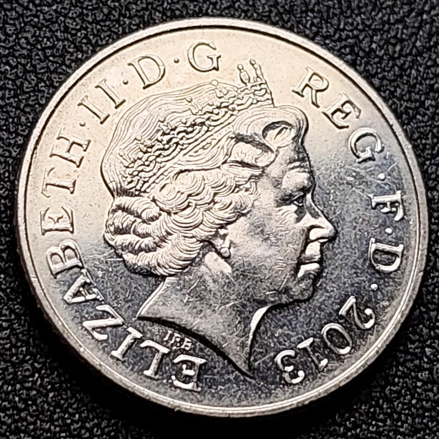 泉币菌-第121场-精品福利场 双师版 英国10便士 硬币  女王钱币 24.5毫米6.5